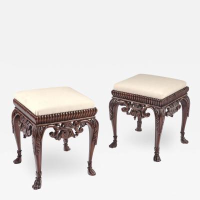 2341 Pair 19th Century Mahogany Benches