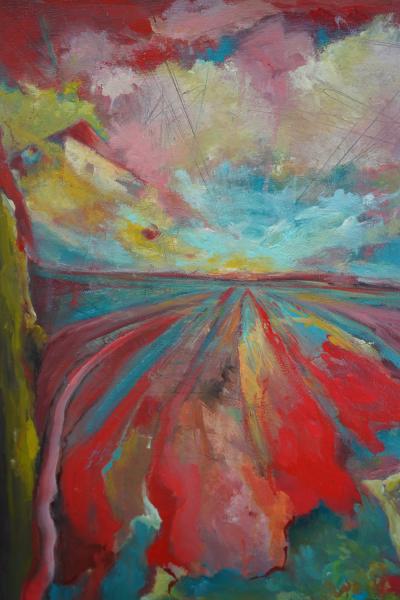 24 Cr Contact Point Contemporary Oil Painting by Ren e Rey