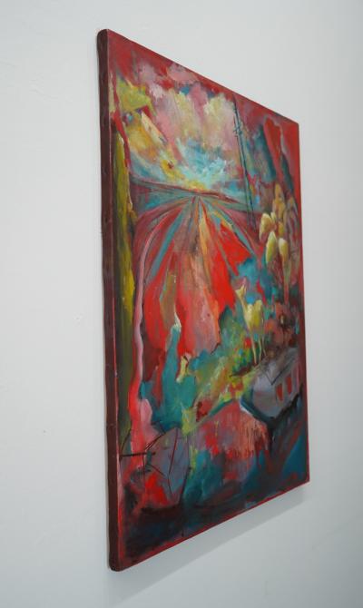 24 Cr Contact Point Contemporary Oil Painting by Ren e Rey