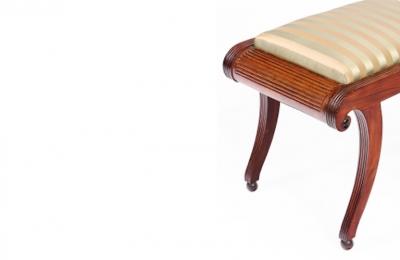 2441 Set of Four English Regency Upholstered Mahogany Stools
