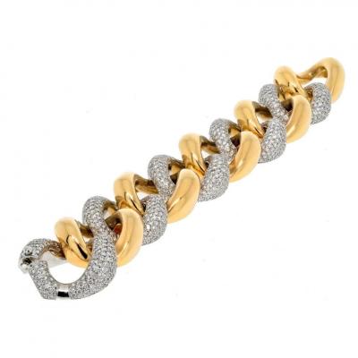 25 00CTTW DIAMOND WIDE CURB LINK BRACELET