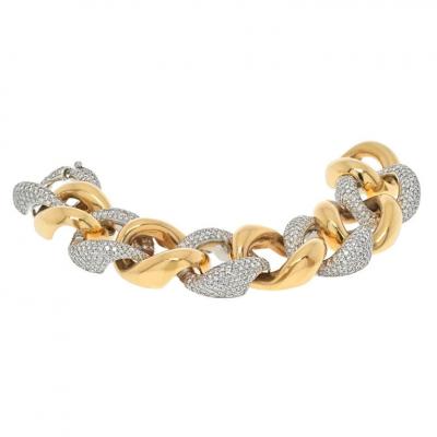 25 00CTTW DIAMOND WIDE CURB LINK BRACELET