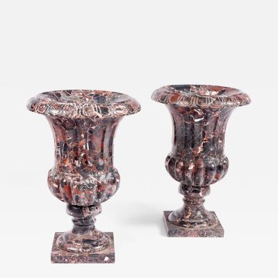 2554 Pair of Marble Urns