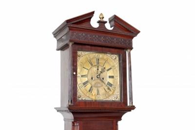 2640 Irish George III Mahogany and Brass Long Case Clock