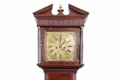 2640 Irish George III Mahogany and Brass Long Case Clock