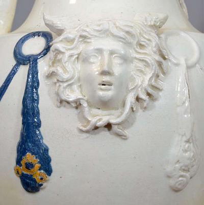 2652 Pair of 18th Century English Georgian Creamware Ewers