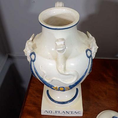 2652 Pair of 18th Century English Georgian Creamware Ewers