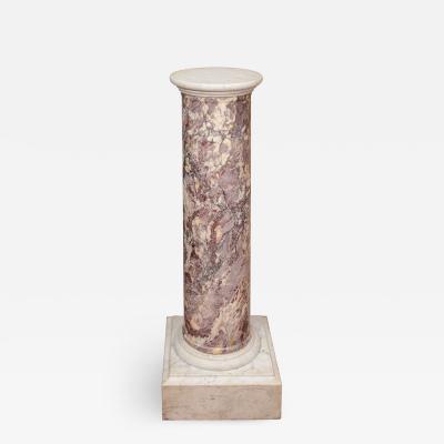 2721 18th Century Breccia Marble Column Pedestal