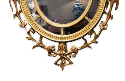 2803 18th Century Adam Style Gilt Oval Mirror