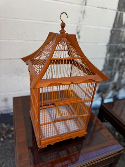 29 Malaysian Export Style Wood Hanging Birdcage
