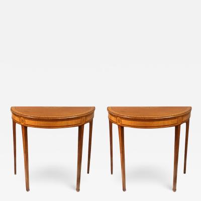 2926 Pair of Satinwood Demilune Tables