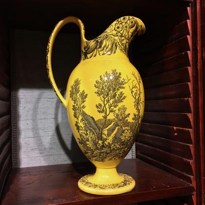 2943 Set of Twenty Eight Pieces of 19th C Yellow Creil and Montereau Tableware