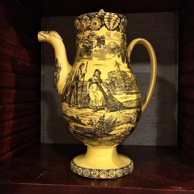 2943 Set of Twenty Eight Pieces of 19th C Yellow Creil and Montereau Tableware