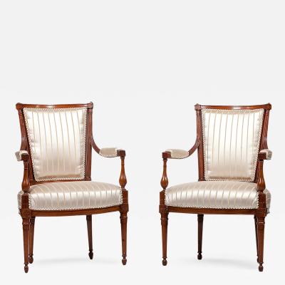 2992 Pair of French Directoire Fauteuil Armchairs