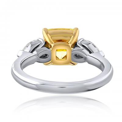 3 01ct Cushion Cut VVS2 Clarity Three Stone Diamond Engagement Ring