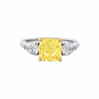 3 01ct Cushion Cut VVS2 Clarity Three Stone Diamond Engagement Ring
