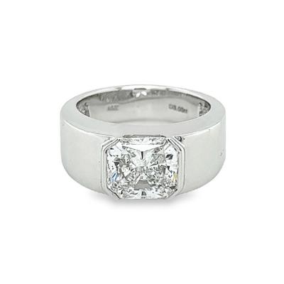 3 03 Carat Radiant Cut Diamond East West Ring 14K White