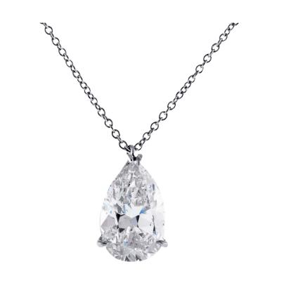 3 45 CARAT PEAR CUT GOLCONDA DIAMOND PENDANT NECKLACE