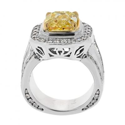 3 CARAT CUSHION CUT DIAMOND FANCY INTENSE YELLOW GIA 3 20CT FANCY YELLOW INTENSE