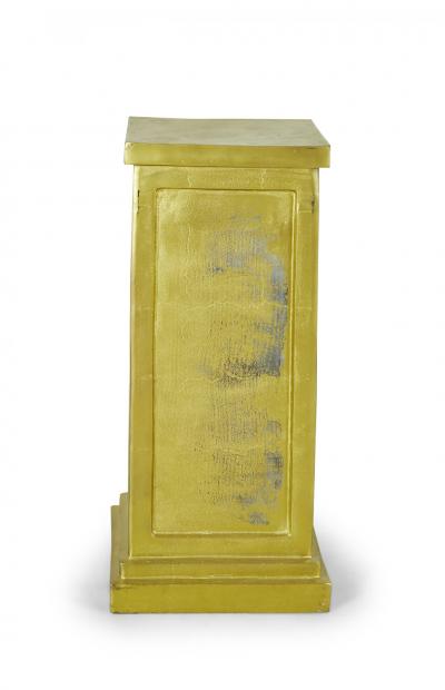 3 Contemporary Gold Painted Metal Square Pedestals