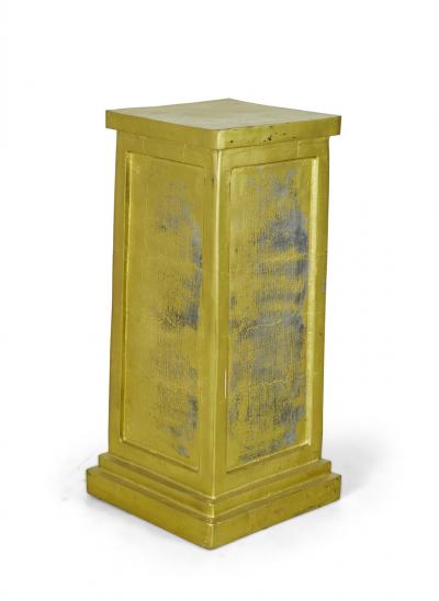 3 Contemporary Gold Painted Metal Square Pedestals