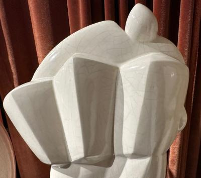 3 Cubist Art Deco Style Musicians Large Ceramic Sculptures