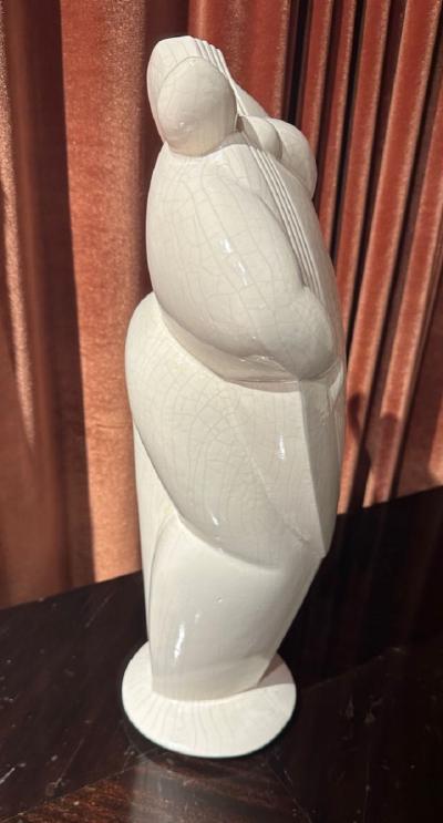 3 Cubist Art Deco Style Musicians Large Ceramic Sculptures