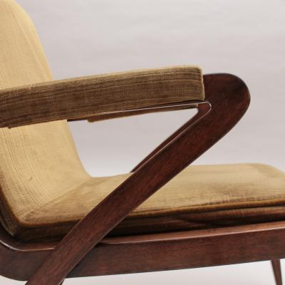 3 Fine French 1960s Mahogany Armchairs