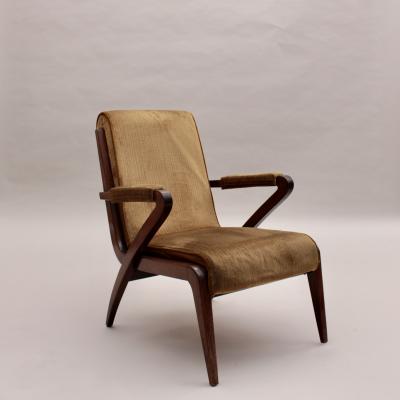 3 Fine French 1960s Mahogany Armchairs