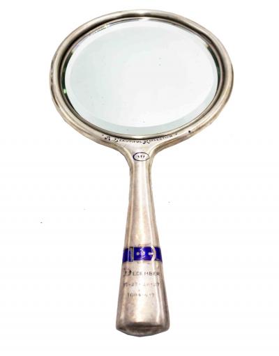 3 Piece English Arts and Crafts Silver Brush and Mirror Set