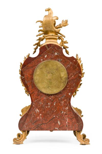 3 Piece French Louis XV Style Bronze Clock Set