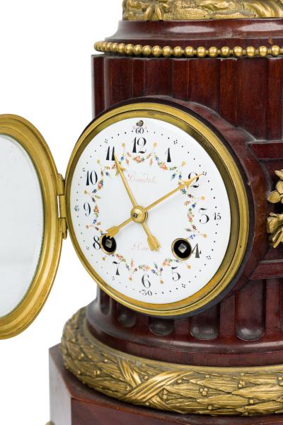 3 Piece French Louis XVI Mahogany Clock Set