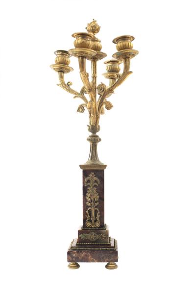 3 Piece French Louis XVI Marble Clock Set