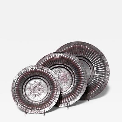 3 Piece Moorish Style Copper Tray Set