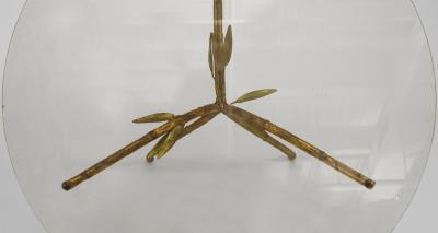 3 Similar Faux Bamboo 1940s Style Gilt Metal Coffee Table