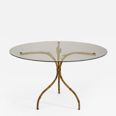 3 Similar Faux Bamboo 1940s Style Gilt Metal Coffee Table