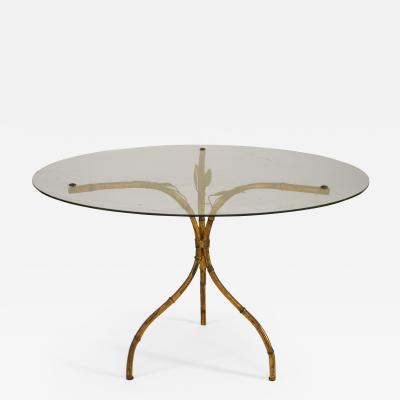 3 Similar Faux Bamboo 1940s style gilt metal coffee tables