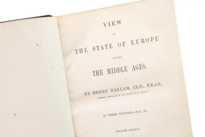 3 Volumes Henry Hallam View of the State of Europe During the Middle Ages 