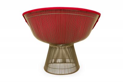 3 Warren Platner for Knoll International Mid Century Steel and Red Upholstery Lo