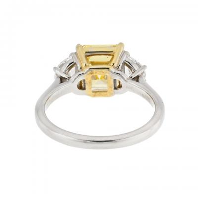 3 carat Emerald Cut Diamond GIA Three Stone Diamond Engagement Ring