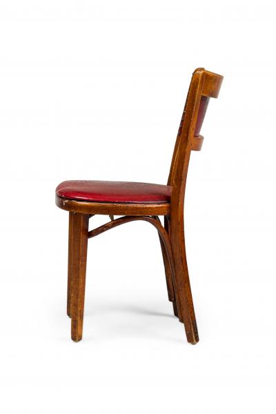 30 Italian Mid Century Red Vinyl Dining Side Chairs
