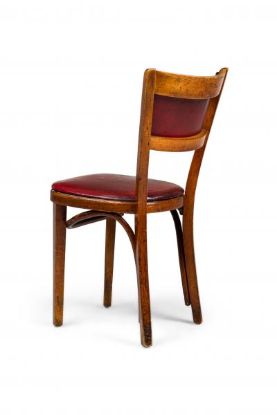 30 Italian Mid Century Red Vinyl Dining Side Chairs