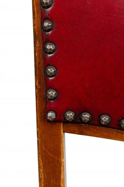 30 Italian Mid Century Red Vinyl Dining Side Chairs