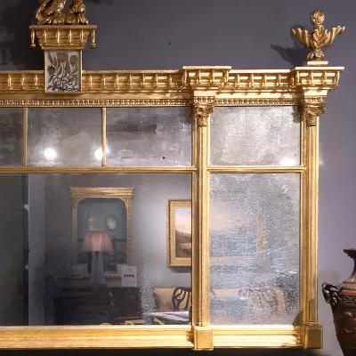 3068 Early 19th Century American Federal Gilt Overmantel Mirror