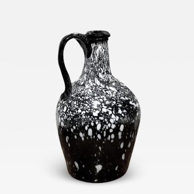 3087 18th Century Nailsea Black and White Spotted Glass Jug