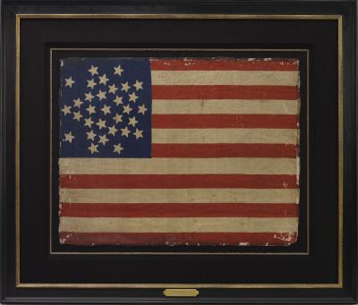31 Star Printed American Flag Celebrating California Statehood Circa 1850
