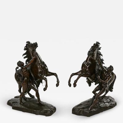 3105 Pair of 19th Century French Patinated Bronze Models of the Marly Horses