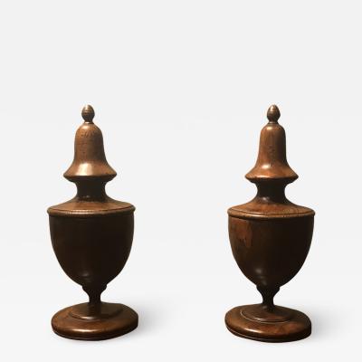 3133 Pair of Early 19th Century English Turned Treen Boxes