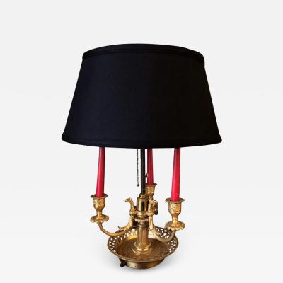 3144 19th Century French Brass Bouillotte Lamp Electrified