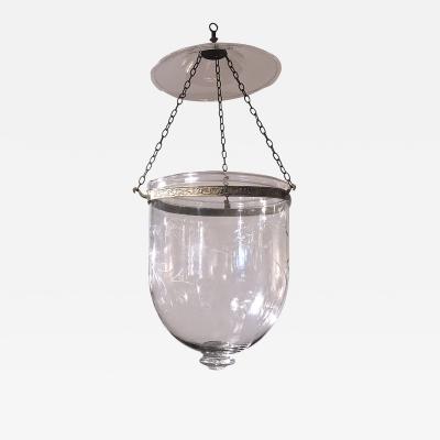 3167 Single Hand Blown Glass Bell Jar Lantern with Grape Etching
